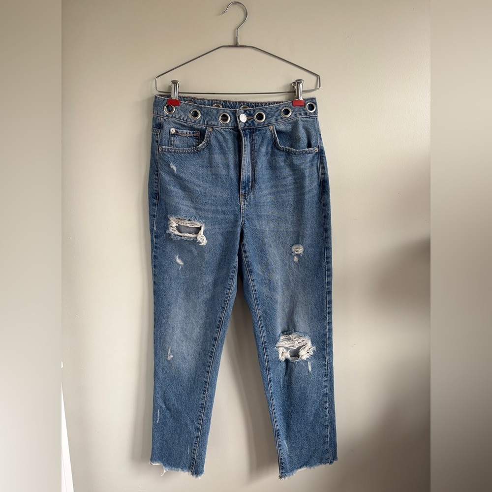 Y2K Styled Distressed Blue Jeans